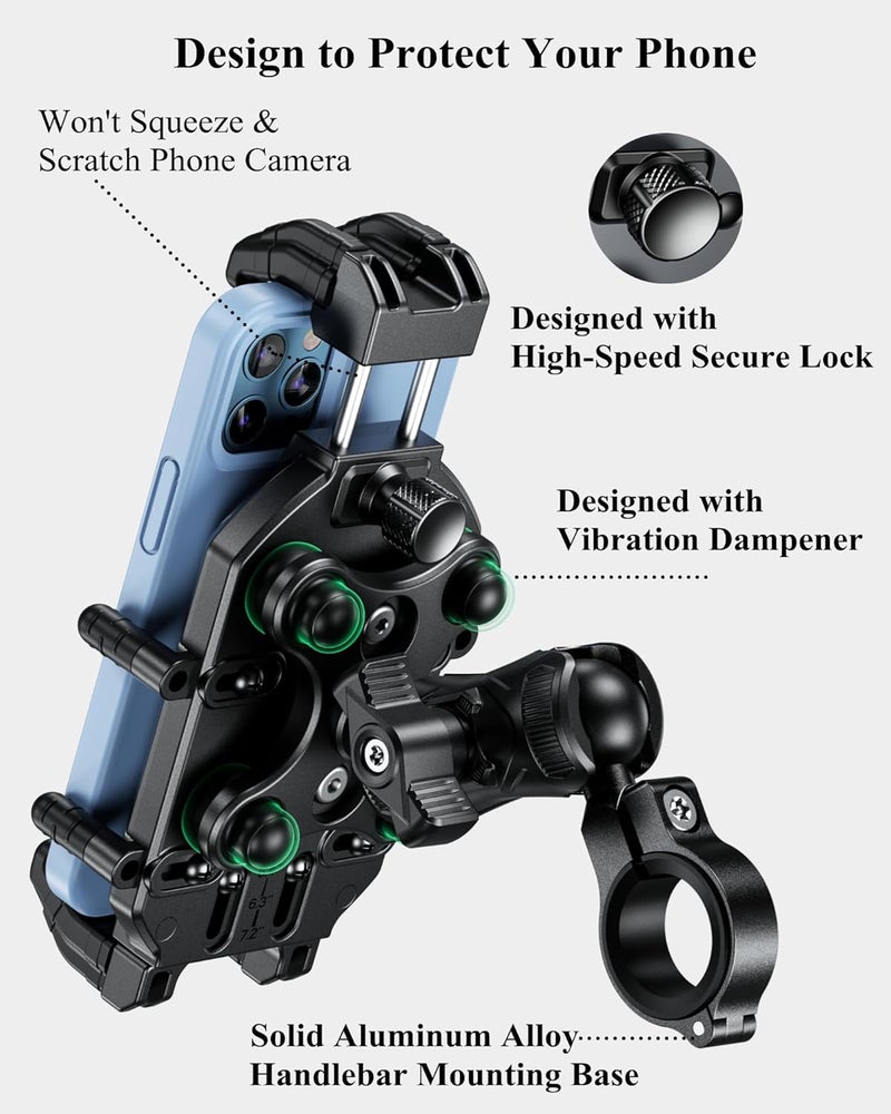 BRCOVAN Motorcycle Phone Holder with Vibration Dampener - Image 5